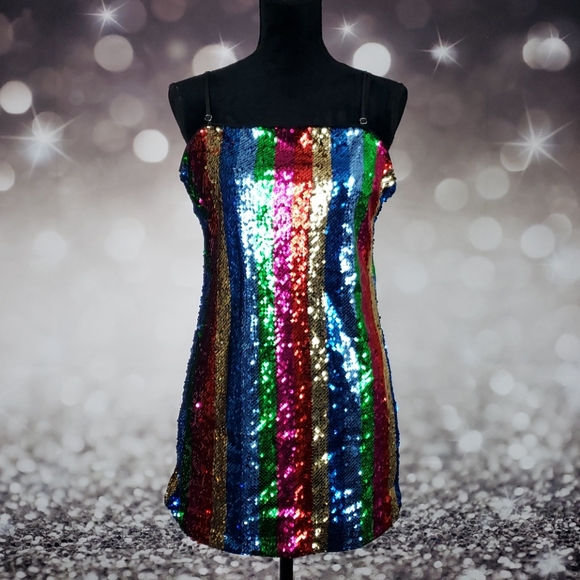 forever 21 rainbow sequin dress